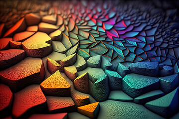 Fototapeta premium abstract colorful background with geometric pattern, generative ai