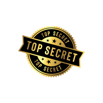 Top Secret Golden Stamp Seal Vector Template