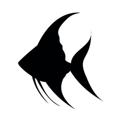 Silhouette of angelfish. Vector image of an angel fish - obrazy, fototapety, plakaty