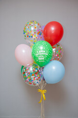 colorful balloons on a white background