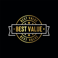 Fototapeta na wymiar Best Value Golden Stamp Seal Vector Template