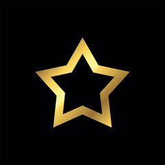 Obraz premium Gold Star Decorative Icon Vector Template