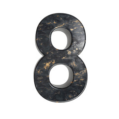 3d silver number 8