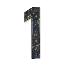 3d silver number 1