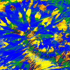 Fototapeta na wymiar Psychedelic Texture. Multicolor 60s Backgrounds.