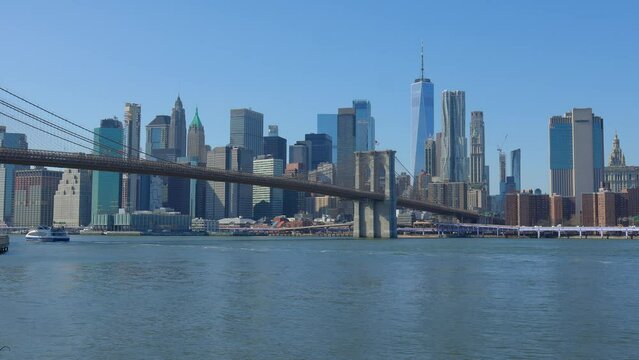Manhattan Skyline from Brooklyn Bridge Park - travel photography