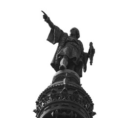 statue of Cristopher Columbus , an explorer and navigator.  isolated - PNG transparent 	 - obrazy, fototapety, plakaty