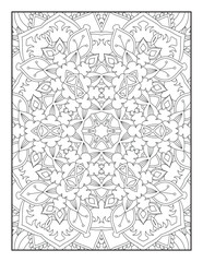 Fototapeta na wymiar Mandala Coloring Book For Adult. Mandala Coloring Pages. Mandala Coloring Book. Seamless vector pattern. Black and white linear drawing. coloring page for children and adults.