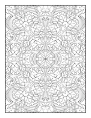 Mandala Coloring Book For Adult. Mandala Coloring Pages. Mandala Coloring Book. Seamless vector pattern. Black and white linear drawing. coloring page for children and adults.