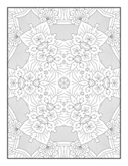 Obraz premium Mandala Coloring Book For Adult. Mandala Coloring Pages. Mandala Coloring Book. Seamless vector pattern. Black and white linear drawing. coloring page for children and adults.