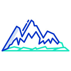 Snowy mountain landscape icon