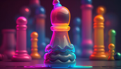 colorful chess piece