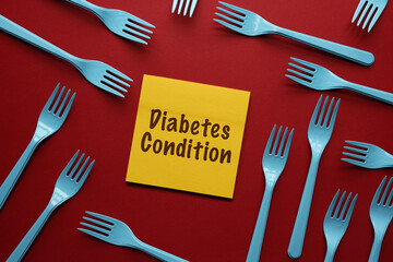 Diabetes Condition text on adhesive note paper