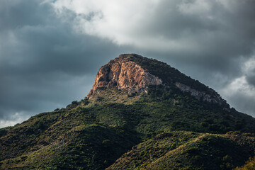 Fototapeta na wymiar Rock on top of a mountain in southern Spain