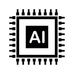 AI icon. Artificial intelligence icon. AI. Outline AI icon. Artificial intelligence sign. Vector illustration.