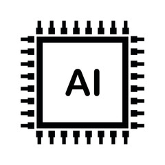AI icon. Artificial intelligence icon. AI. Outline AI icon. Artificial intelligence sign. Vector illustration.