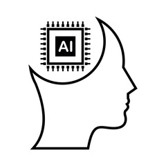 AI. Artificial intelligence. Neural network made with artificial intelligence. Artificial intelligence brain. Vector illustration. 