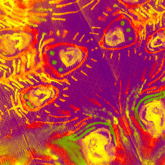 Colorful Watercolor Fabric Texture. Fluorescen