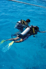 scuba diving in the sea