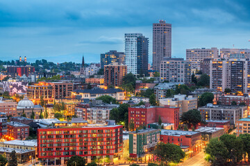 Roads and Buildings in Downtown Seattle, Washington