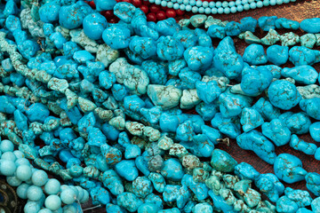 turquoise natural stones - blue beads jewelry