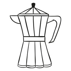 Moka pot. Hand drawn vector illustration