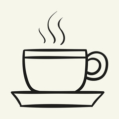 Pot with coffee or tea. Hand drawn vector illustration