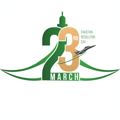 23 March Pakistan Resolution Day poster design vector illustration