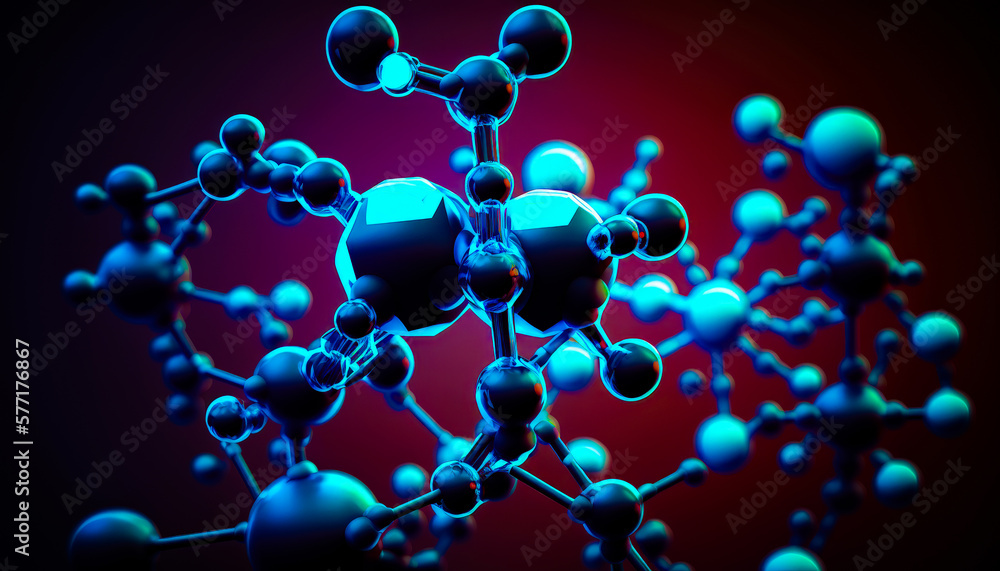 Poster the structure of cell is shown in blue. generative ai.
