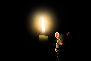 cute Mouse with candle Design background