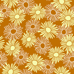 Chamomile seamless pattern  background seamless floral pattern