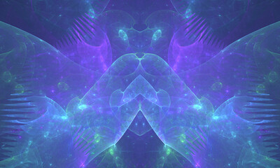 Bright neon symmetric abstract illustration.