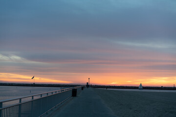 sunset over the beach