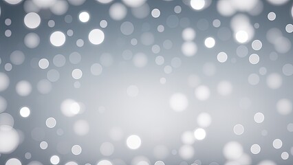 Fototapeta na wymiar Seamless Abstract White Bokeh Blur Background Texture. Dreamy Soft Focus Wallpaper Backdrop. Light Silver Grey Diffuse Glowing Floating Holid Circle Dots Pattern.