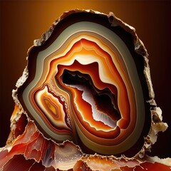 Fototapeta premium Agate Cut Texture Background, Gem Slice, Crystal Mineral Pattern, Textured Agate, Abstract Generative Ai Illustration