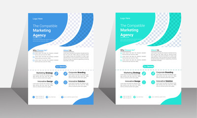 Professional Modern Corporate Business Flyer template design, corporate banners ,graphic design layout with Blue and cyan.