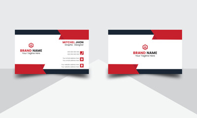 Business card layout with modern design. Visiting card professional unique business card design. Flat business card vector design. Double sided business card design. Corporate template business card  