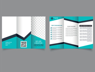 Geometric vector business trifold brochure brochure flyer template flat design set