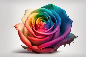 Fototapeta na wymiar roses colored with the colors of the rainbow Generative AI Art Illustration