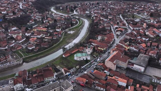 Panorama Of Knjazevac City Center, Aerial View, Serbia