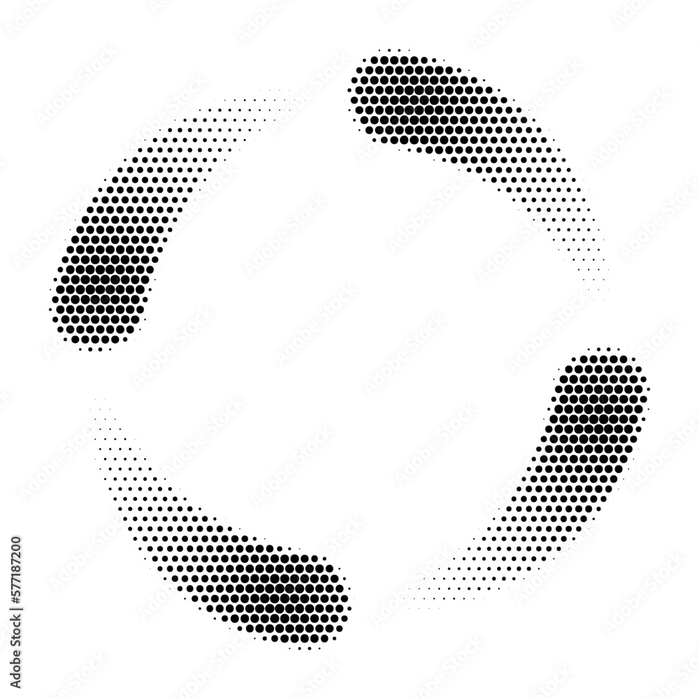 Poster Abstract dotted vector background. Halftone effect. Halftone dotted background circularly distributed. Circle dots isolated on the white backdrop for advertisement. Minimal geometric design template.