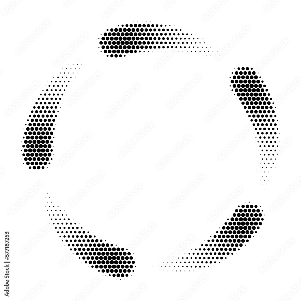 Poster Abstract dotted vector background. Halftone effect. Halftone dotted background circularly distributed. Circle dots isolated on the white backdrop for advertisement. Minimal geometric design template.
