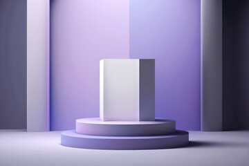 Contemporary violet podium stage. AI Generation