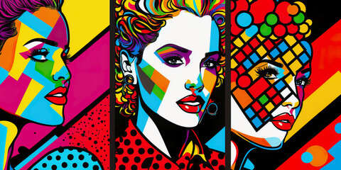 Bright stylized portrait with pop culture reference.  Generative AI - obrazy, fototapety, plakaty