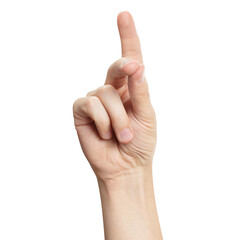 Male hand in a snapping gesture cut out