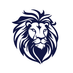 Obraz na płótnie Canvas Lion head face logo silhouette black icon tattoo mascot hand drawn lion king silhouette animal vector illustration