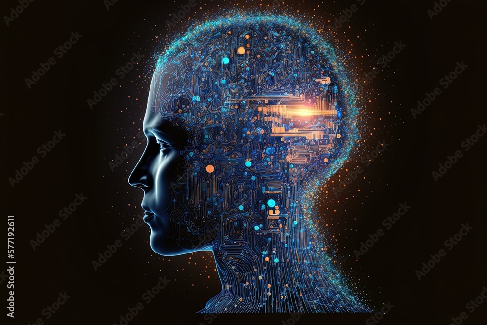 Poster theorizing the foundations of technology intelligence artificial human brain generative ai