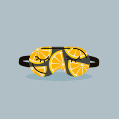 Illustration of a Sleep Masck with Pattern Lemon 