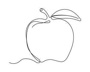 Online apple icon. Continuous fruits and vegetables. Natural, healthy food for life and diets. Nutric products illustration