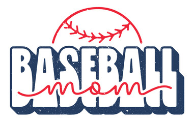 Baseball mom. Artwork design, illustration for t shirt printing or poster.